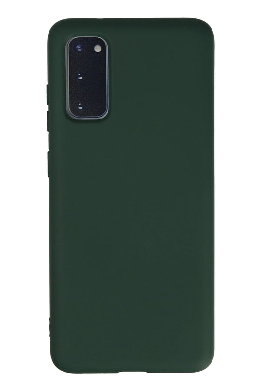 Samsung Galaxy S20 Nano içi Kadife Silikon Kılıf - Koyu Yeşil