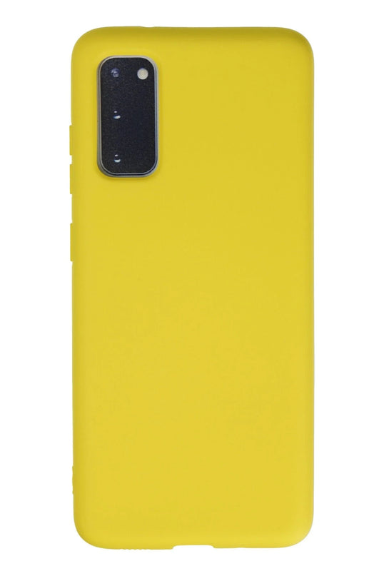 Samsung Galaxy S20 Nano içi Kadife Silikon Kılıf - Sarı