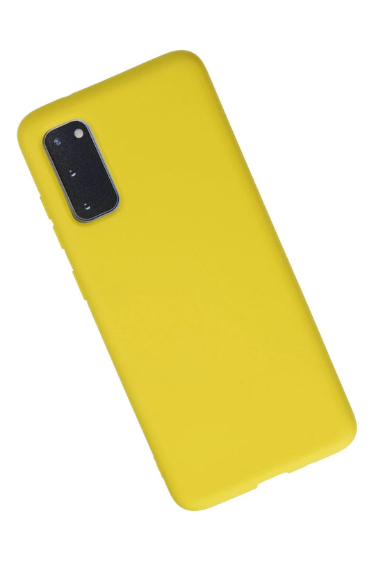 Samsung Galaxy S20 Nano içi Kadife Silikon Kılıf - Sarı 2