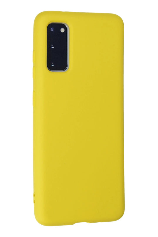 Samsung Galaxy S20 Nano içi Kadife Silikon Kılıf - Sarı 3