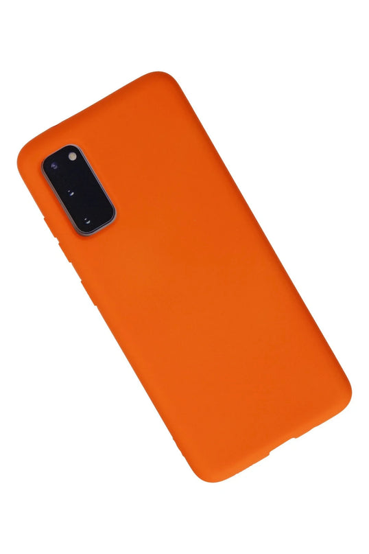 Samsung Galaxy S20 Nano içi Kadife Silikon Kılıf - Turuncu 2