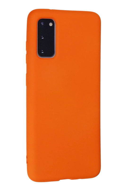 Samsung Galaxy S20 Nano içi Kadife Silikon Kılıf - Turuncu 3