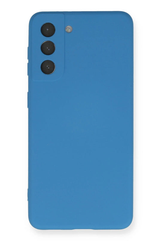 Samsung Galaxy S21 Nano içi Kadife Silikon Kılıf - Mavi