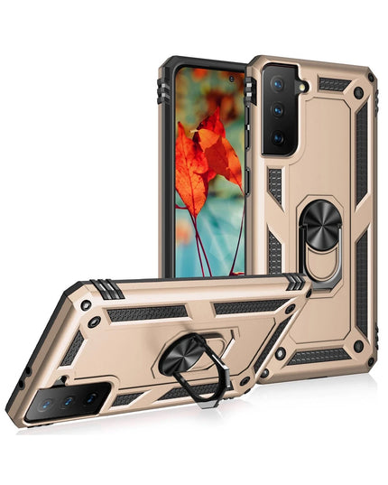 Samsung Galaxy S21 Sofya Yüzüklü Silikon Kapak Kılıf - Gold 2