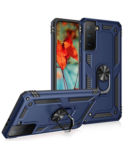 Samsung Galaxy S21 Sofya Yüzüklü Silikon Kapak Kılıf - Lacivert 2