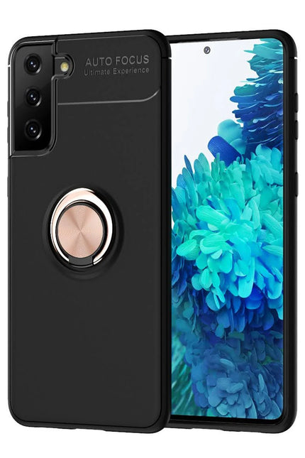 Samsung Galaxy S21 Plus Range Yüzüklü Silikon Kılıf - Siyah