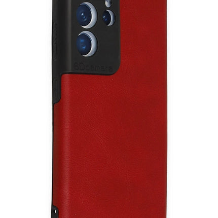 Samsung Galaxy S21 Ultra Loop Deri Silikon Kılıf - Kırmızı 2