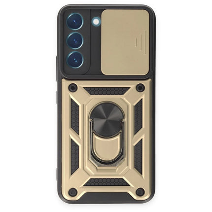 Samsung Galaxy S23 FE Pars Lens Yüzüklü Silikon Kılıf - Gold