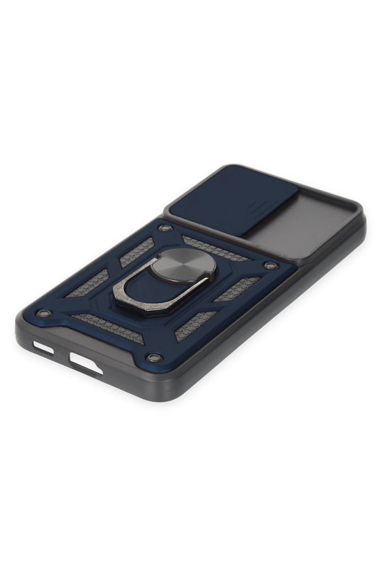 Samsung Galaxy S23 FE Pars Lens Yüzüklü Silikon Kılıf - Lacivert 5