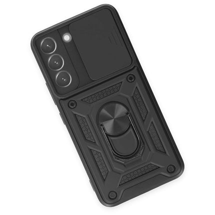 Samsung Galaxy S23 FE Pars Lens Yüzüklü Silikon Kılıf - Siyah 3