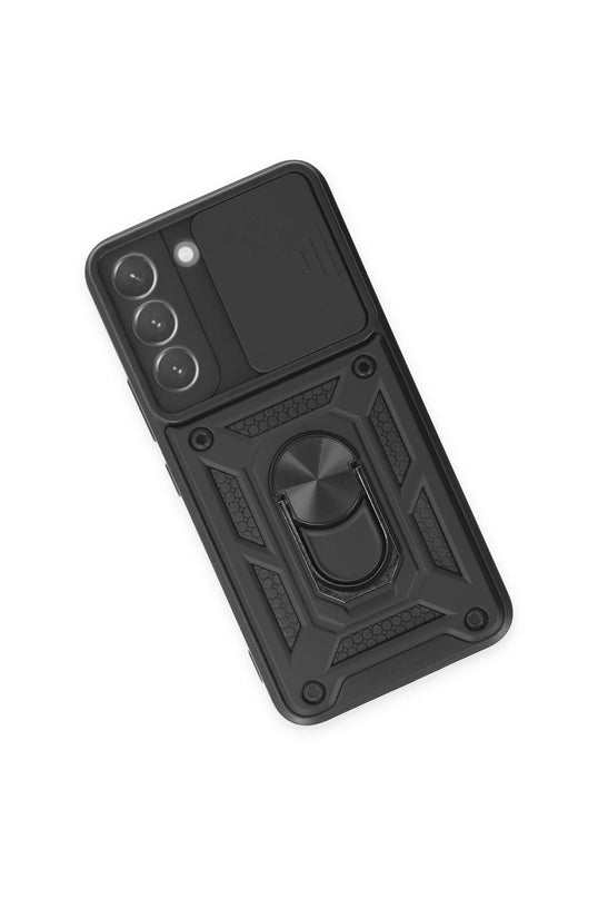 Samsung Galaxy S23 FE Pars Lens Yüzüklü Silikon Kılıf - Siyah 3