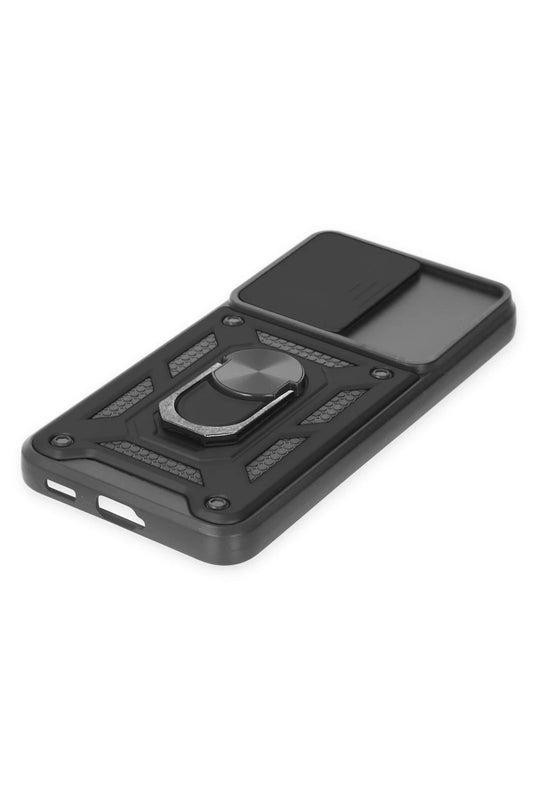 Samsung Galaxy S23 FE Pars Lens Yüzüklü Silikon Kılıf - Siyah 5