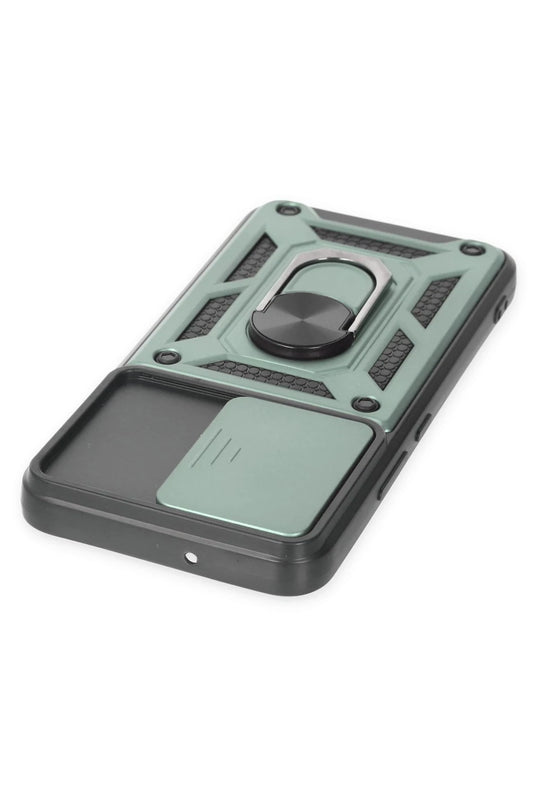 Samsung Galaxy S23 FE Pars Lens Yüzüklü Silikon Kılıf - Yeşil 4
