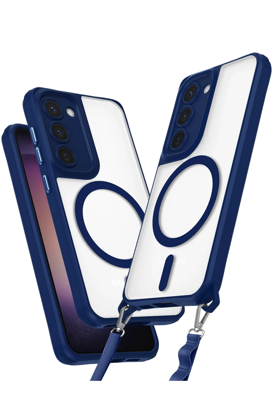 Samsung Galaxy S23 Enka Magsafe Silikon Kılıf - Lacivert