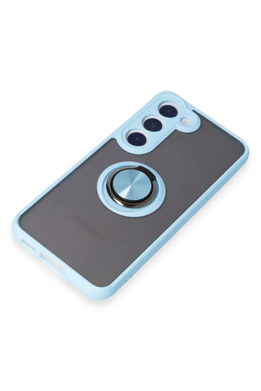 Samsung Galaxy S23 Montreal Yüzüklü Silikon Kapak Kılıf - Buz Mavi 6