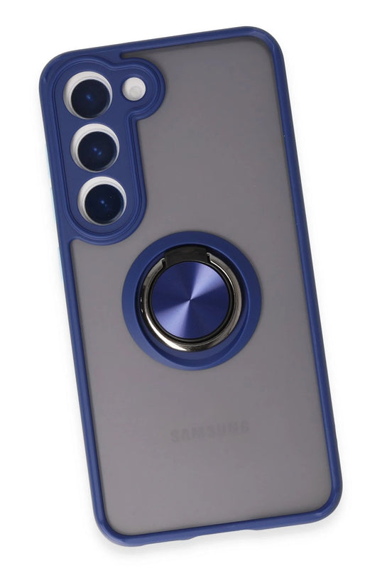 Samsung Galaxy S23 Montreal Yüzüklü Silikon Kapak Kılıf - Lacivert 4