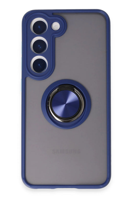 Samsung Galaxy S23 Montreal Yüzüklü Silikon Kapak Kılıf - Lacivert