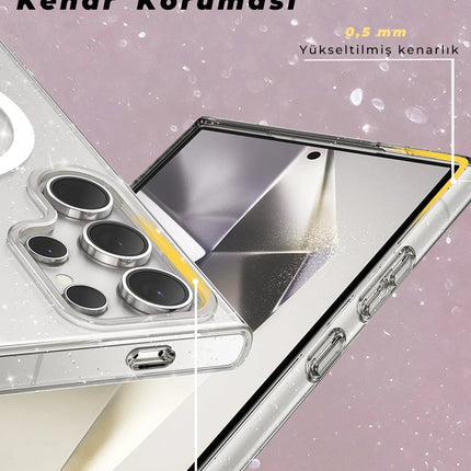 Samsung Galaxy S23 Ultra Star Magsafe Kapak Kılıf - Şeffaf 2
