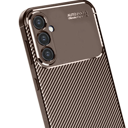 Samsung Galaxy S24 FE Auto Focus Karbon Kapak Kılıf - Kahverengi 3
