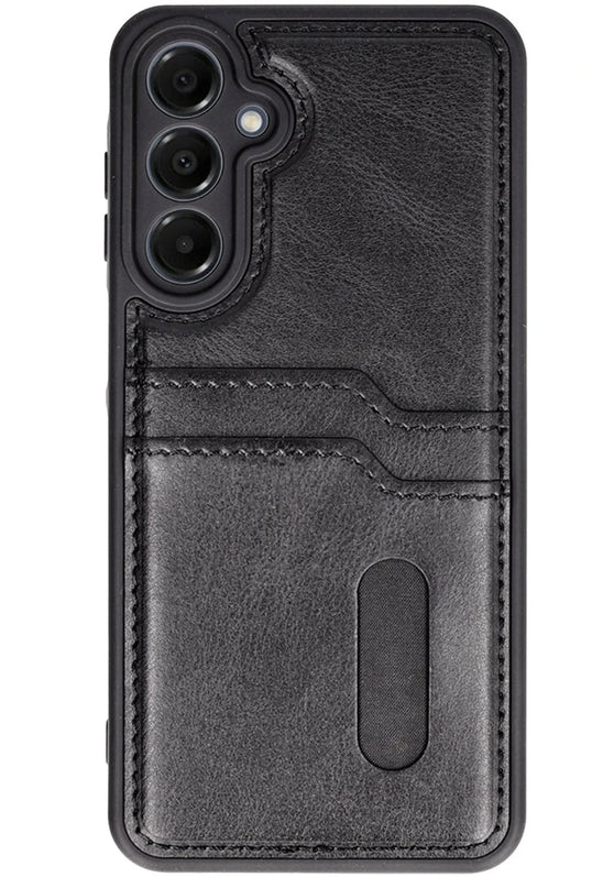 Samsung Galaxy S24 FE Sara Kartvizitli Deri Kılıf - Siyah