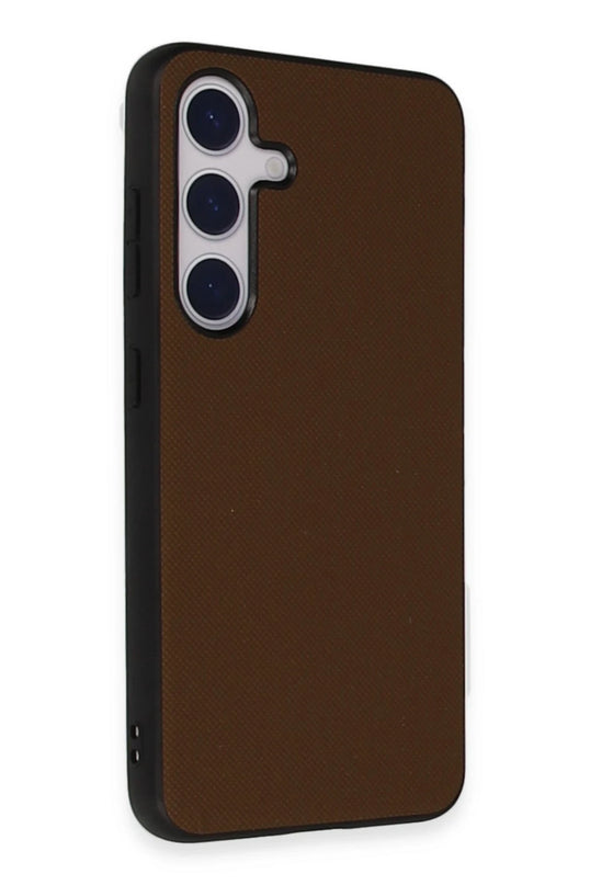 Samsung Galaxy S24 Taft Kapak Kılıf - Kahverengi