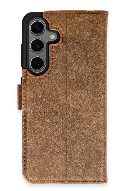 Samsung Galaxy S24 Trend S Plus Kapaklı Kılıf - Taba