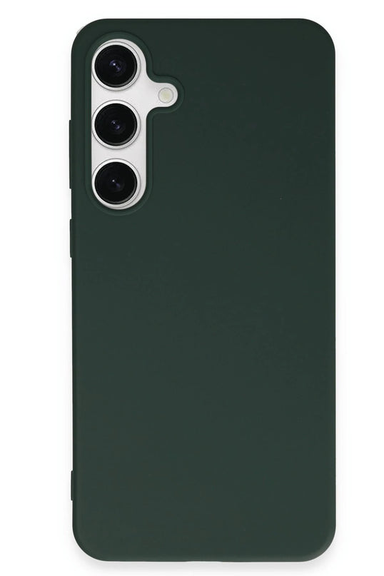 Samsung Galaxy S24 Plus First Silikon Kılıf - Koyu Yeşil 3