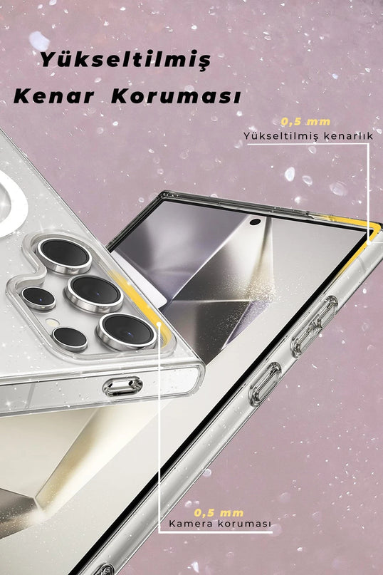 Samsung Galaxy S24 Ultra Star Magsafe Kapak Kılıf - Şeffaf 2