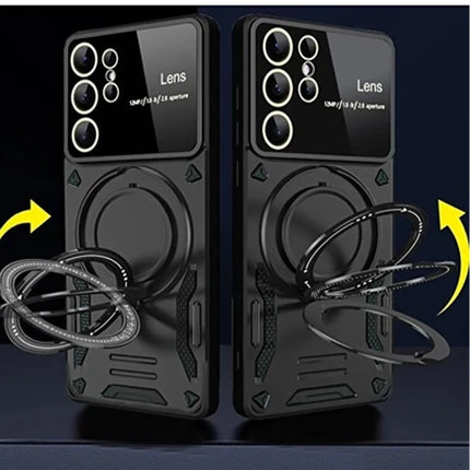 Samsung Galaxy S24 Ultra Joy Lens Standlı Kapak Kılıf - Kırmızı 2