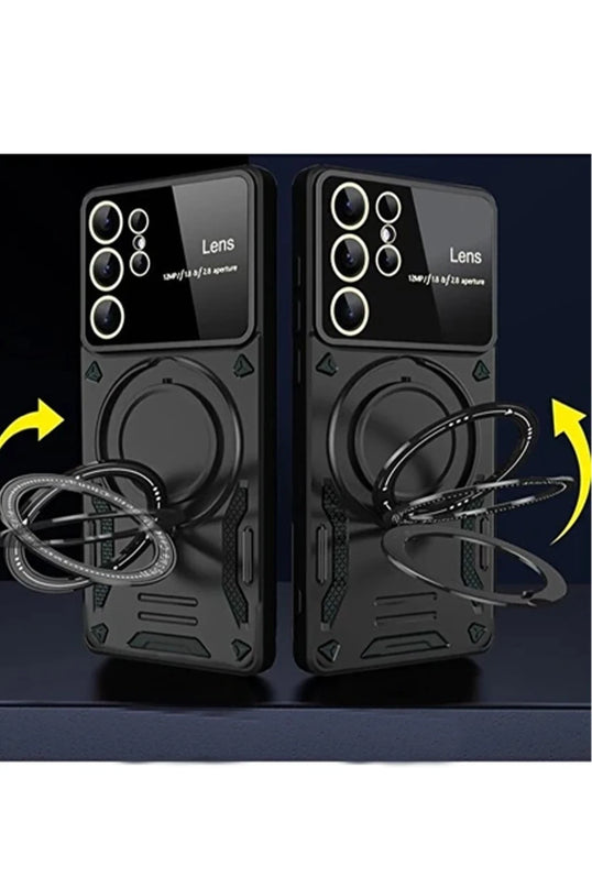 Samsung Galaxy S24 Ultra Joy Lens Standlı Kapak Kılıf - Mor 2