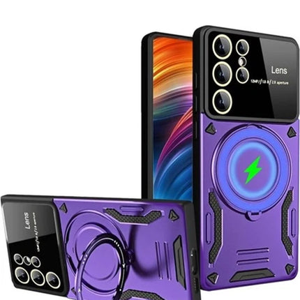 Samsung Galaxy S24 Ultra Joy Lens Standlı Kapak Kılıf - Mor