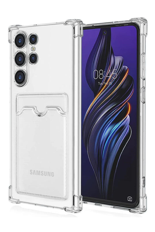 Samsung Galaxy S24 Ultra Kart Şeffaf Silikon Kılıf - Şeffaf