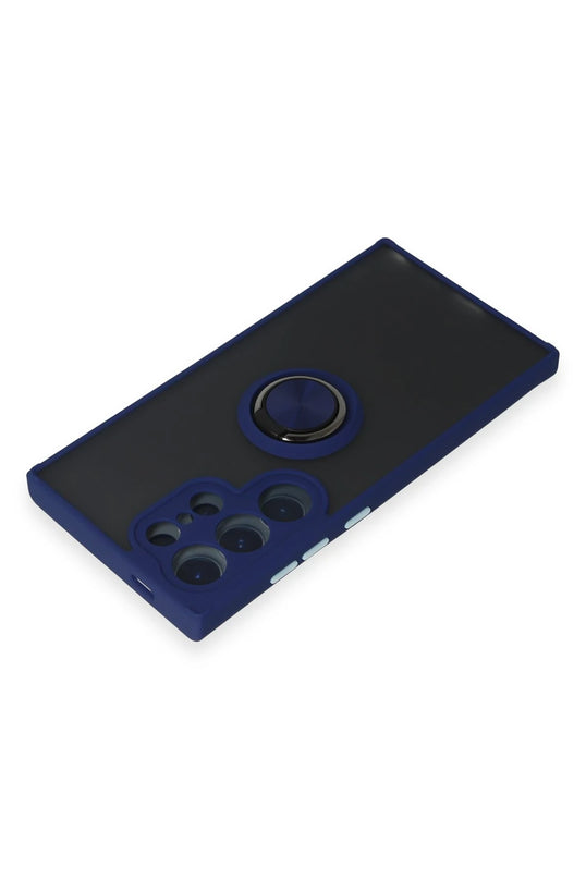 Samsung Galaxy S24 Ultra Montreal Yüzüklü Silikon Kapak Kılıf - Lacivert 3