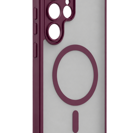 Samsung Galaxy S24 Ultra Loji Magsafe Kapak Kılıf - Bordo