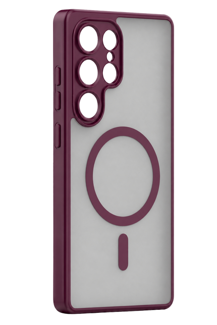 Samsung Galaxy S24 Ultra Loji Magsafe Kapak Kılıf - Bordo