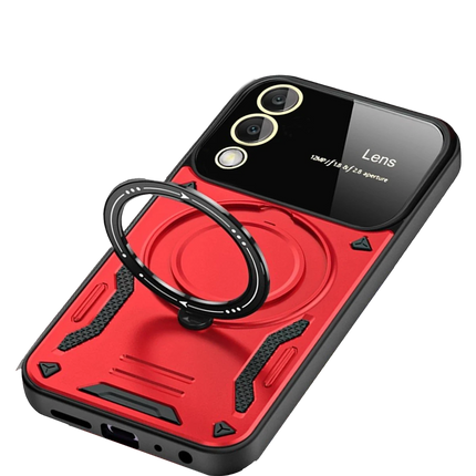 Samsung Galaxy S25 Edge Joy Lens Standlı Kapak Kılıf - Kırmızı 3