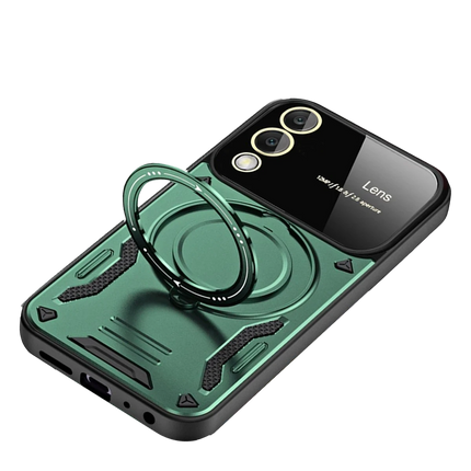 Samsung Galaxy S25 Edge Joy Lens Standlı Kapak Kılıf - Koyu Yeşil 3