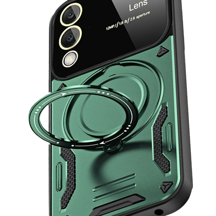 Samsung Galaxy S25 Edge Joy Lens Standlı Kapak Kılıf - Koyu Yeşil 4
