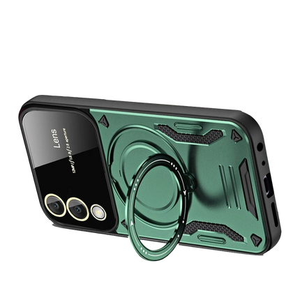 Samsung Galaxy S25 Edge Joy Lens Standlı Kapak Kılıf - Koyu Yeşil 2