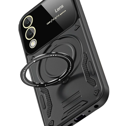 Samsung Galaxy S25 Edge Joy Lens Standlı Kapak Kılıf - Siyah 4