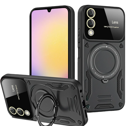 Samsung Galaxy S25 Edge Joy Lens Standlı Kapak Kılıf - Siyah