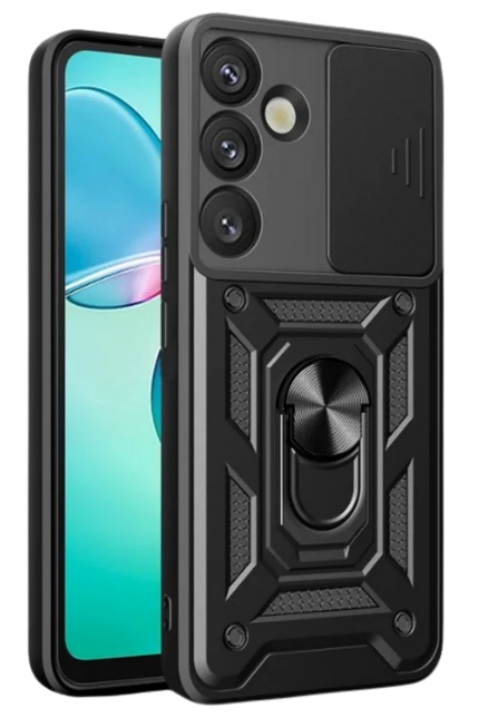 Samsung Galaxy S25 Pars Lens Yüzüklü Silikon Kılıf - Siyah
