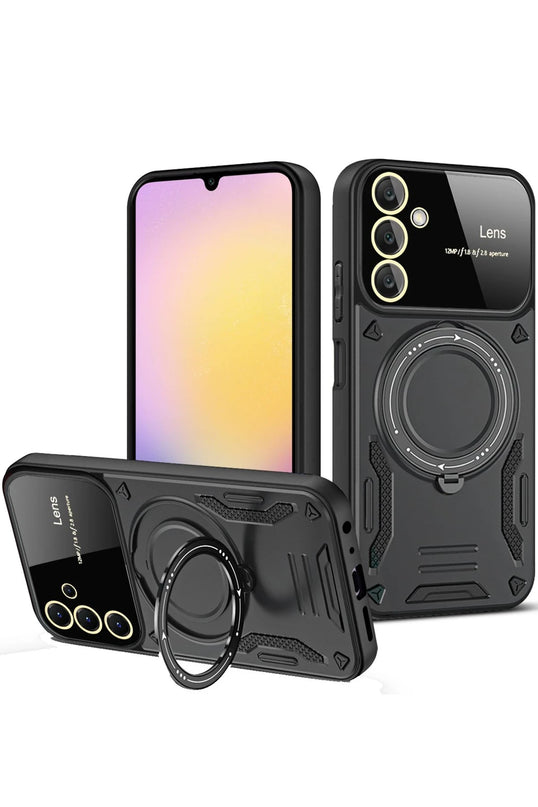 Samsung Galaxy S25 Plus Joy Lens Standlı Kapak Kılıf - Siyah