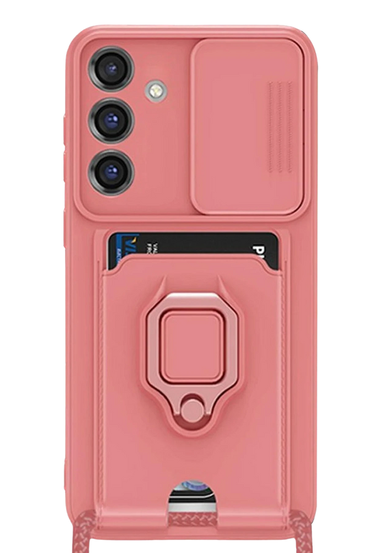 Samsung Galaxy S25 Plus Zuma Kartvizitli Yüzüklü Silikon Kılıf - Pembe