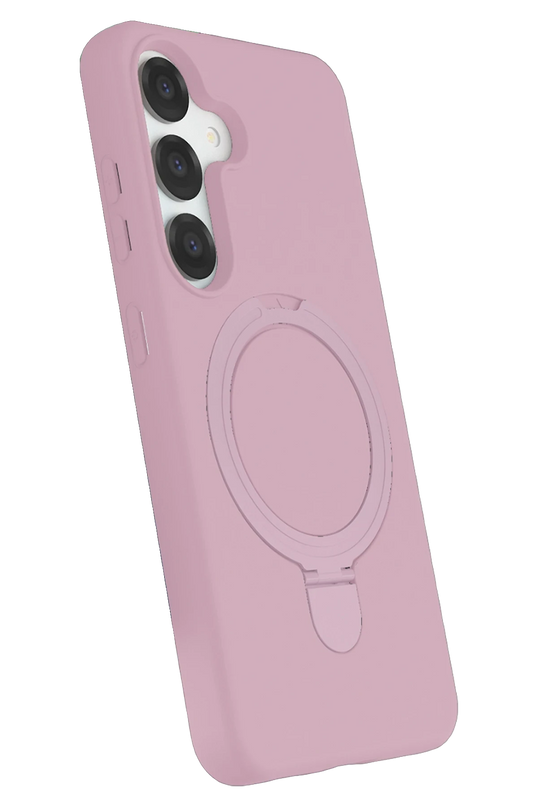 Samsung Galaxy S25 Regal Magsafe Standlı Kapak Kılıf - Açık Pembe 2