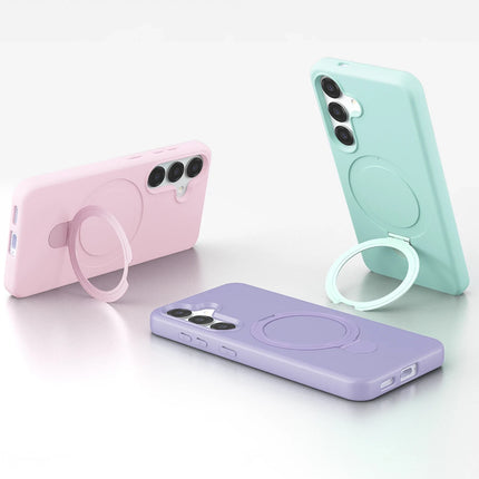 Samsung Galaxy S25 Regal Magsafe Standlı Kapak Kılıf - Açık Pembe 5
