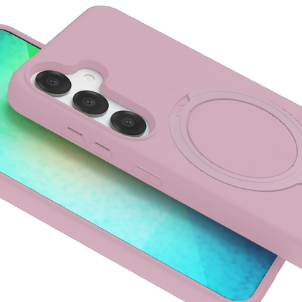 Samsung Galaxy S25 Regal Magsafe Standlı Kapak Kılıf - Açık Pembe 4
