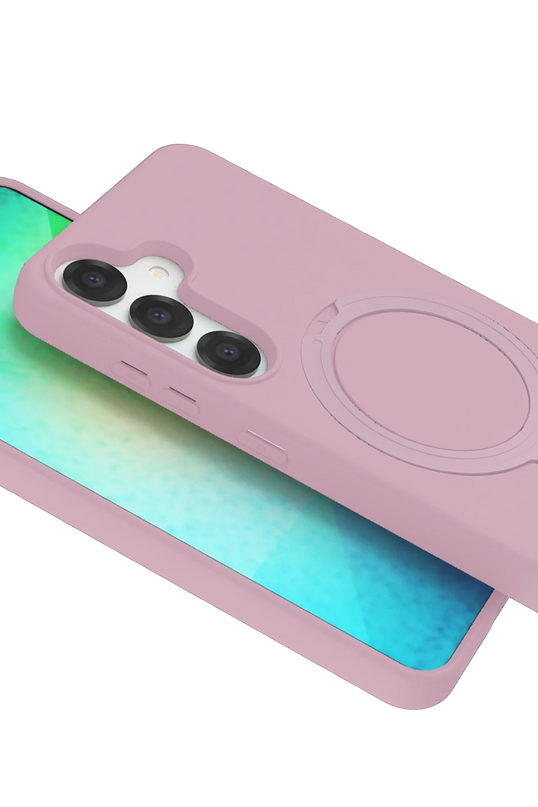 Samsung Galaxy S25 Regal Magsafe Standlı Kapak Kılıf - Açık Pembe 4