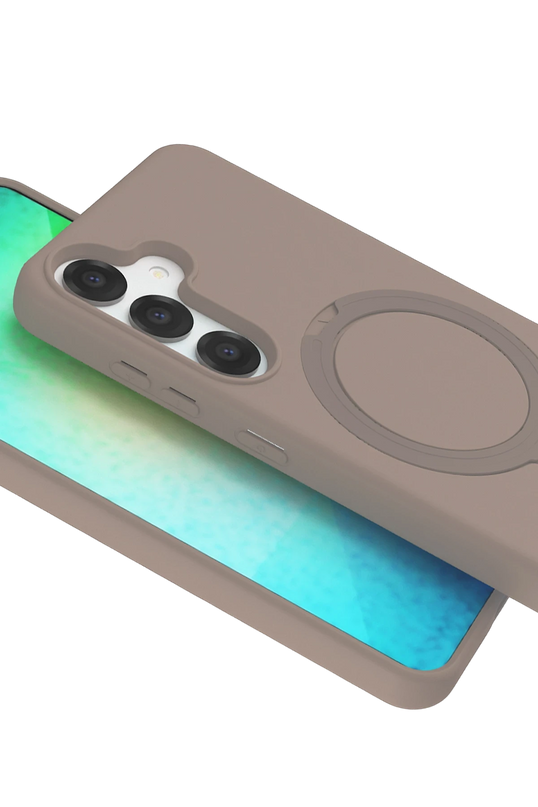 Samsung Galaxy S25 Regal Magsafe Standlı Kapak Kılıf - Çöl Titanyum 4