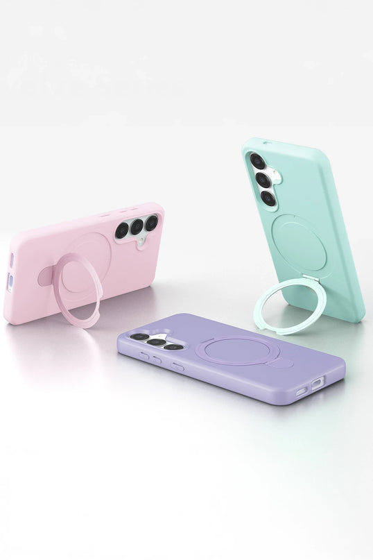 Samsung Galaxy S25 Regal Magsafe Standlı Kapak Kılıf - Siyah 5
